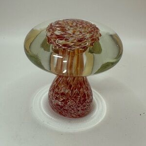 Art Glass Mushroom. Signed Maxwell Crystal M Zelenka.